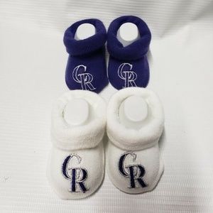 Colorado Rockies 0-3 Months Baby Booties 2 Pairs